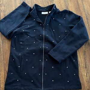 Quacker Factory Black Sweater with Silver Accents